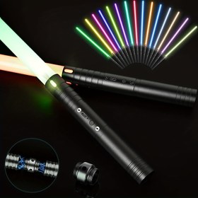 Resim Işık Düello Kılıcı, 15 RGB FX, 24.9 inç USB Şarj Edilebilir Analog Ses Efektleri, 3 Ses Modu ile Yanıp Sönen Efektler, Arkadaşlarla Oynamak İçin Oyuncaklar, Arkadaşlar ve Koleksiyonlar İçin Mükemmel Hediye! 