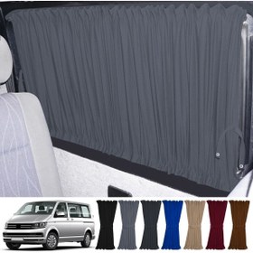 Resim Oto Pandami Volkswagen Transporter T5/t6/t7 Uzun Şase 2003-2022 Uyumlu Gri Raylı Oto Perde Takımı 