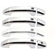 Resim Pazly 8 Adet Karbon Fiber Kaput Kolu Kapakları, Chevrolet Silverado/gmc Sierra, 4 Delikli, Krom Kaplama 