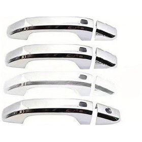 Resim Pazly 8 Adet Karbon Fiber Kaput Kolu Kapakları, Chevrolet Silverado/gmc Sierra, 4 Delikli, Krom Kaplama 