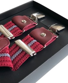 Resim Yage Bordo 3,5 Cm Gri Kabartma Desen Pantolon Askısı 