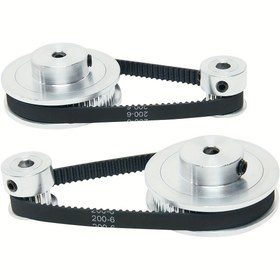 Resim SHCEEC 2'li Alüminyum Zamanlama Kayışı Kasnağı Seti - Pürüzsüz & Hassas, Vidalar Dahil Kolay Kurulum, 5mm Delik, 20 & 60 Diş, 200mm Uzunluk 