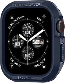 Resim Qedii Watch 45Mm/44Mm (Seri 9/8/Se2/7/6/Se/5/4) Kılıf Rugged Armor Navy Blue - Acs02224 
