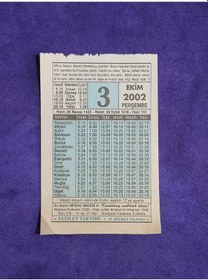 Resim 3 Ekim 2002 Takvim Yaprağı - Nostalji Koleksiyonluk Takvim Yaprağı 