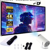 Resim TUOGTCI 60-Inç Katlanabilir Taşınabilir Projektör Ekranı - 16:9 HD 4K Hafif Anti-Sıyrık Kumaş Ev Sineması, Partiler, Ofis, Sınıf için - Güç Gerektirmez, Kolay Kurulum, Taşınabilir Projektör Ekranı, Film İzleme, Modern Estetik, Dayanıklı Malzeme 