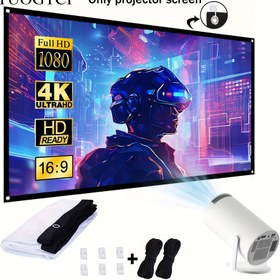 Resim TUOGTCI 60-Inç Katlanabilir Taşınabilir Projektör Ekranı - 16:9 HD 4K Hafif Anti-Sıyrık Kumaş Ev Sineması, Partiler, Ofis, Sınıf için - Güç Gerektirmez, Kolay Kurulum, Taşınabilir Projektör Ekranı, Film İzleme, Modern Estetik, Dayanıklı Malzeme 