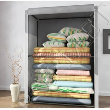 Beyazpazar Metal Profilli Bez Dolap Metal Profilli Bez Gardırop Bej