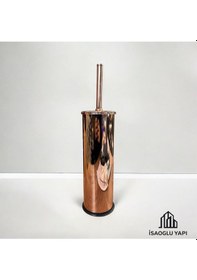 Resim İsaoğlu Yapı Bakır Çöp Kovası Bakır Banyo Fırçası Komple Set Bronz Metal Paslanmaz Vintage Tasarım Bakır 
