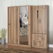 Resim Abre VM-300348 Dore Ceviz Vestiyer Portmanto 