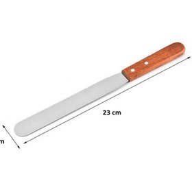 Resim Borox Tahta Saplı Spatül Bıçaklı Paslanmaz Spatula 23 CM 