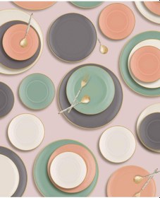 Resim The Mia Basic Servis Tabağı 6 Lı Set Krem - 26cm Krem 