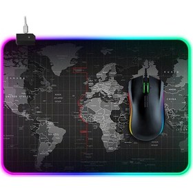 Resim Ally Dünya Desenli Rgb Led Işıklı Oyuncu Mouse Pad 300-250-4Mm 