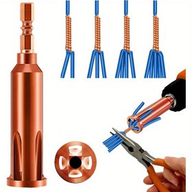 Resim Karbür Teli Soyma ve Sıkma Aracı - Matkap Sürücüsü veya Manuel Kullanım için Evrensel Elektrikçi Kablo Sıkma - Hızlı ve Güvenli Tel Soyma - Düzenli Demetler, Kolay Kurulum 