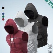 Resim 3 adet Erkek Kolsuz Kapüşonlu Yelek, Bıldırcın Cebi, Hızlı Kuruyan Moda Hoodie, Yaz Açık Hava Fitness Spor Üstü, Çekmece Kapüşonlu, Hızlı Kuruyan Nefes Alabilen Yaz Moda Kolsuz T-Shirt, Yaz Açık Hava, Eğitim, Spor Salonu, Yoga, Spor ve Günlük Giyim İçin Uygun 