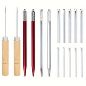 Resim Cecillia WIG 9 parça Metal Ahşap Saplı Bebek Saç Nakil Aracı 0.8,0.6Mm Kalın Bebek Saç Nakil İğnesi Aksesuarları Bebek Saç Nakil İğnesi ve saç tokası İğnesi Pirinç Ahşap Bebek Üretim Seti (Kutu Ambalajı Hasar Gelmeyecektir) (Ahşap Saplı Kolye Katı Ahşap ile Hafif Defektler İçerir) 