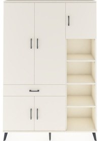 Resim Arges Dolap 10 Raflı Tek Çekmeceli 5 Kapaklı 132x30x195 Aytaşı-aytaşı/aytaşı Aytası/aytası 