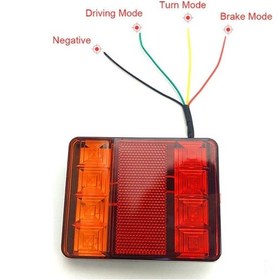 Resim Lemestar "çift Renkli 8 Ledli Çok Amaçlı Römork Stop Ve Sinyal Lambası" 