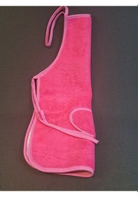 Resim Peluş Mutfak Önlüğü / Su Geçirmez Pembe Ve Sarı Başak Ev Tekstili 