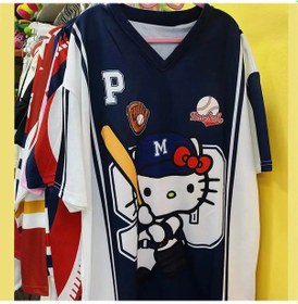 Resim Domıo Erkek Hello Kitty Spor Tshirt - Rahat Gevşek Kısa Kollu Moda Tişörtaltın Altın 