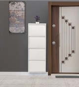 Resim Kaser Metal 4'Lü Metal Ayakkabılık Beyaz 