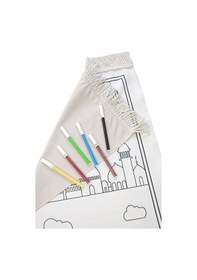 Resim İngilizce Boyamalı Yıkanabilir Eğitici Dini Oyuncak Çocuk Seccade Seti Kırmızı 