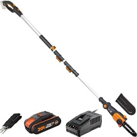 Resim Esranın Dünyası WG349E 20VOLT 2.0AH Li-Ion Tek Akülü 20CM Profesyonel Teleskobik Saplı Açı Ayarlı Zincirli Dal Budama 