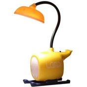 Resim Led Masa Lambası Karikatür Usb Uçak Gözlük Masa Lambası Öğrenci Yurdu Okuma Başucu Lambası Sarı 