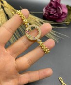 Resim Yıldız Gold İmitasyon 22 Ayar Altın Kaplama Kelebek Çerçeveli Zirkon Taşlı Bileklik (çeyrek Altın Uyumlu ) 