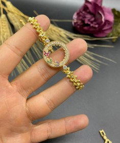 Resim Yıldız Gold İmitasyon 22 Ayar Altın Kaplama Kelebek Çerçeveli Zirkon Taşlı Bileklik (çeyrek Altın Uyumlu ) 