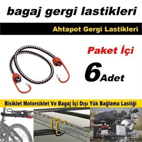 Resim Kancalı Çok Amaçlı Bagaj Yük Bağlama Lastiği 6 Adet 41183 