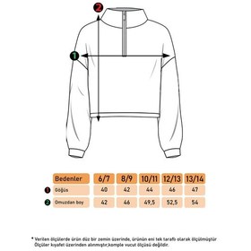 Resim Toontoy Kız Çocuk Fermuar Detaylı Nakışlı Kadife Sweatshirt Kahverengi 