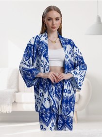 Resim MOONBULL Kadın Desenli Kimono Takım 