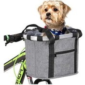 Resim Flybuy Taşıyıcı Sepeti Sepet Ön Ön Kanvas Hayvan Hayvan Gri Evcil Evcil Çerçeve Çanta Bisiklet Bisiklet Ayrılabilir Alüminyum Alaşımlı Fb Gri 