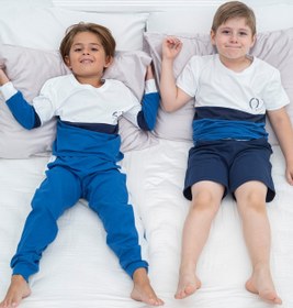 Resim for you kids 4'lü Lacivert Mavi Kids Desenli Pijama Takımı 