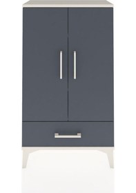 Resim Arges Komodin 3 Raflı Tek Çekmeceli 2 Kapaklı 60x30x106 Aytaşı-antrasit Aytası 