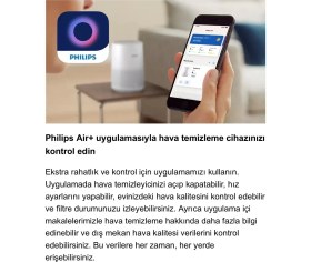 Resim Philips Akıllı Lazer Sensörlü Masaüstü Hava Temizleme Makinesi Pm2.5 Toz ve Polen Engelleyici Wi-Fi Destekli Dokunmatik Panel Ofis Tipi 