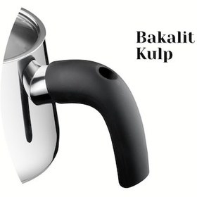 Resim Topaç Orta Boy Bakalit Kulplu Çaydanlık Takımı-siyah Siyah 