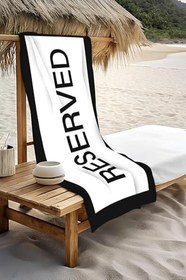 Resim Dijital Baskı Plaj Deniz Havlusu Reserved Desenli Peştamal HVL0011 
