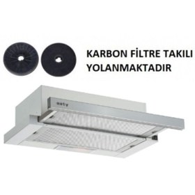 Resim Esty Çift Motor Inox Aspiratör+karbon Filtre Bacasız Kullanım 