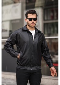 Resim Mero Life Streetwear Siyah Oversize Rahat Kesim Deri Ceket Siyah 