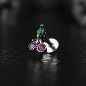 Resim depozoom Cerrahi Çelik Kıkırdak Tragus Helix Zirkon Taş Labret Kiraz Piercing 