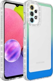 Resim Galaxy A52 Ile Uyumlu Kılıf Taşlı Ve Renk Geçiş Tasarımlı Lens Korumalı Park Kapak 