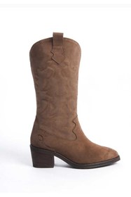 Resim Rugano Wanda Vizon Hakiki Süet Deri Western Kadın Çizme 