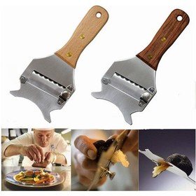 Resim Xiyyadms 2019 Yeni Geliştirilmiş Ergonomik Ahşap Saplı Paslanmaz Çelik Truffle Dilimleyici - Mutfakta Verimli Kesim İçin Pratik Alet 