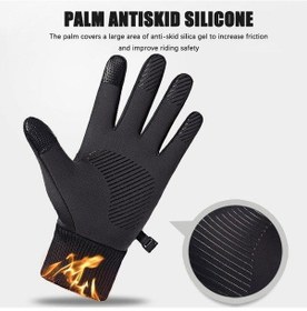 Resim Motosiklet-Kayak Eldiveni Soğuk Geçirmez Dokunmatik Parmak Xlarge Siyah 