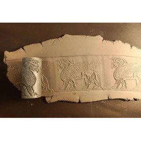 Resim Enb Ceramic8 cm Doku Rulosu Antik Desen Silindir Desen Oklavası Mühür Baskı Seramik ve Polimer Kil 