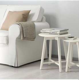 Resim 2 Li Takım Yan Sehpa Seti Meridyendukkan Beyaz Renk Yuvarlak Servis-salon Sehpa 