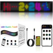 Resim Pixel LED Panel Dijital Ekran Yazı ve Animasyon Eklenebilen Telefon kontrollü Yapışkanlı 16*96 led 
