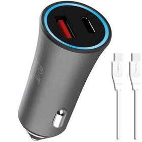 Resim Hepu Araç Içi Şarj Cihazı 3.0 A Qualcomm Pd 20 Watt Fast Hızlı Şarj Aleti Metal Çakmaklık Şarj Type C Kablolu Çift Çıkışlı Yüksek Kalite Hp778 