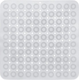 Resim Mainshop 2 Adet Banyo & Duş Kaydırmazı & Küvet Paspası 54x54 Cm Silikon Kare Masajlı Vantuzlu M-150 Beyaz 